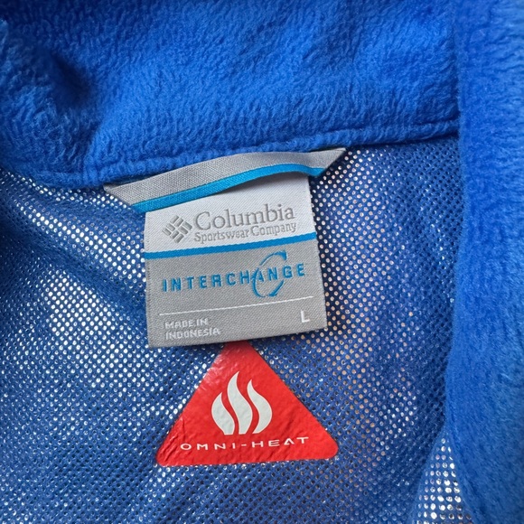 Columbia Womens Fleece Jacket Size L Blue Zip Omni Heat Full Zip, NWOT - Picture 5 of 7